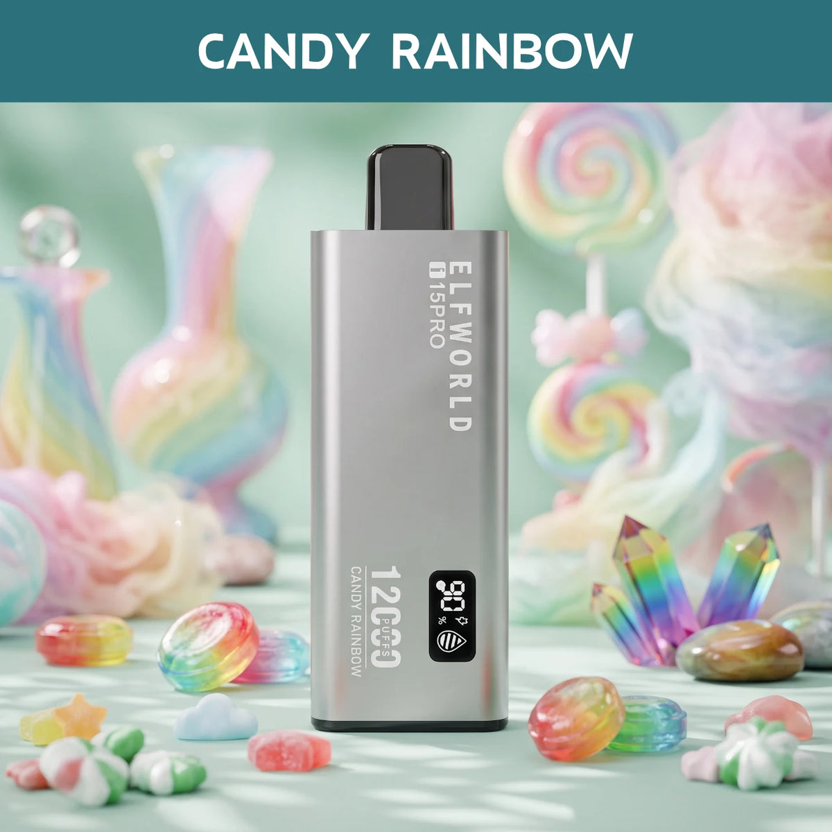 ELFWORLD i15PRO – 12000 disposable vape - Candy Rainbow flavour