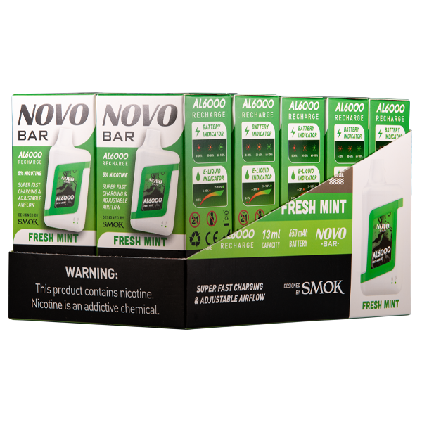 BUY 1 GET 1 FREE Fresh Mint Novo Bar AL6000 | Vape Amazon India