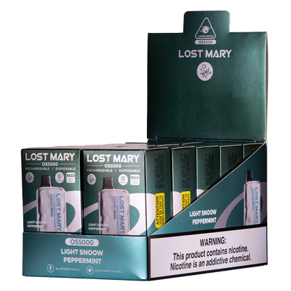 BUY 1 GET 1 FREE Light Snoow Peppermint Lost Mary OS5000 Luster | Vape Amazon India