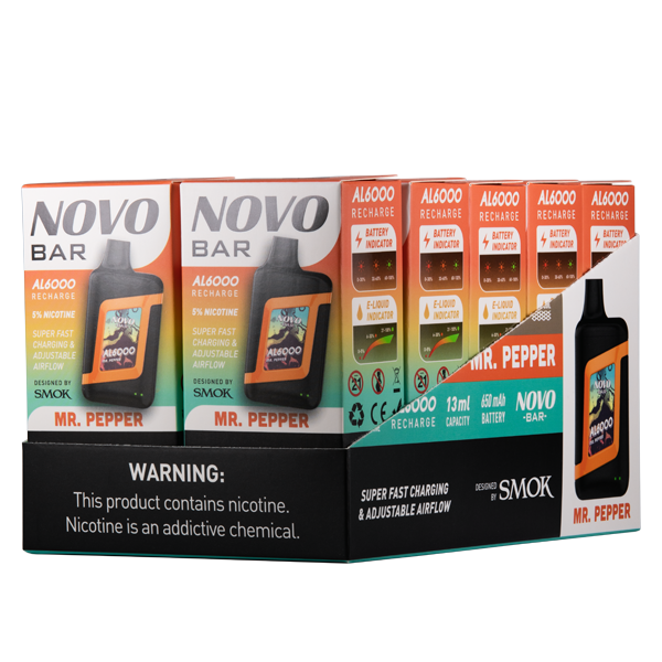 BUY 1 GET 1 FREE Mr. Pepper Novo Bar AL6000 | Vape Amazon India