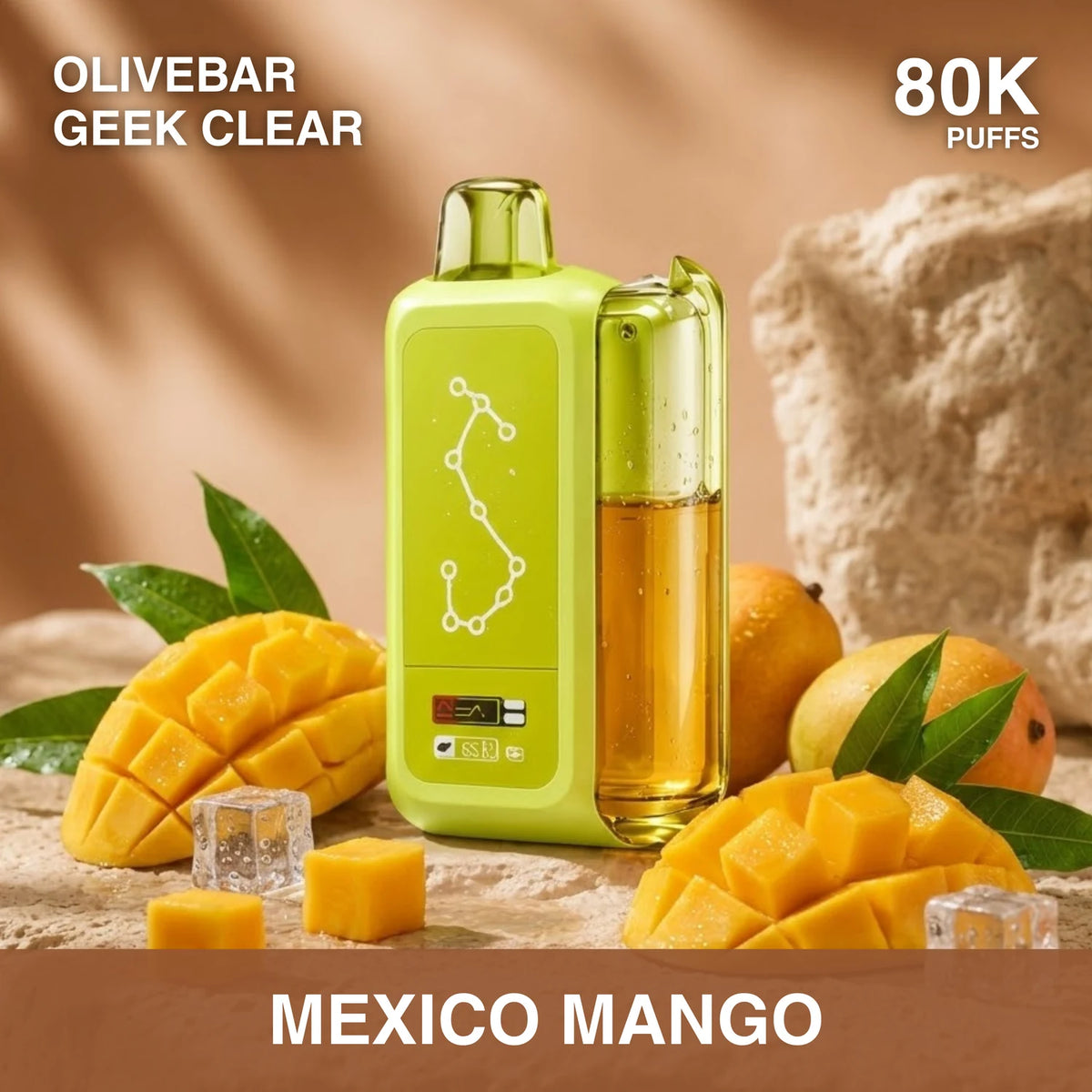 Olivebar Geek Clear 80000 disposable vape - Mexico Mango flavour