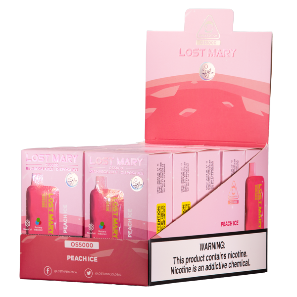 BUY 1 GET 1 FREE Peach Ice Lost Mary OS5000 | Vape Amazon India