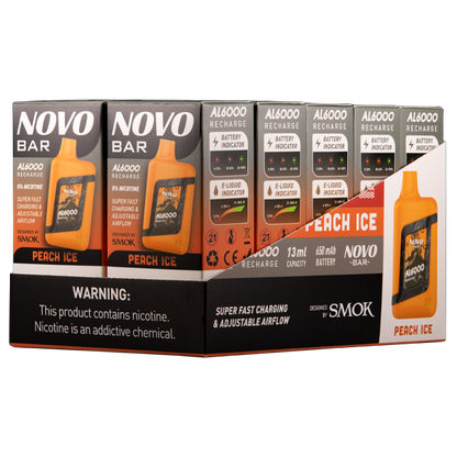 BUY 1 GET 1 FREE Peach Ice Novo Bar AL6000 | Vape Amazon India