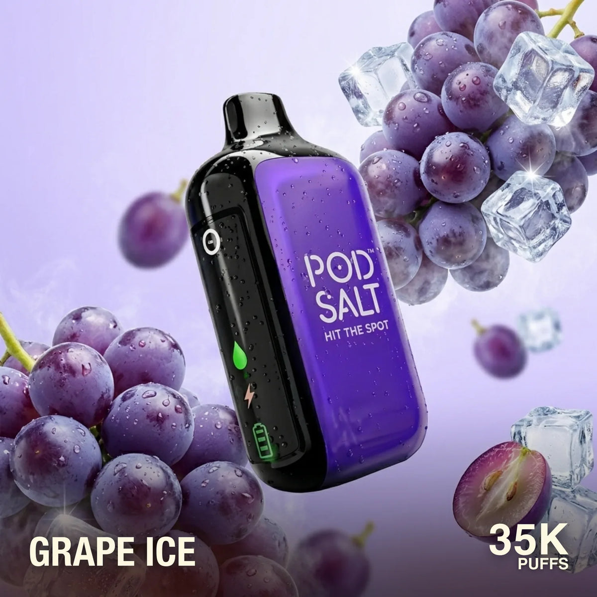 Pod Salt Hit The Spot 35000 disposable vape - Grape Ice flavour