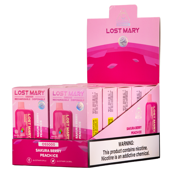 BUY 1 GET 1 FREE Sakura Berry Peach Ice Lost Mary OS5000 | Vape Amazon India