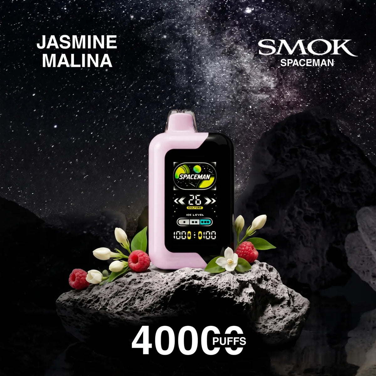 SMOK Spaceman Adjustable Ice Nic 40000 disposable vape - Jasmine Malina flavour
