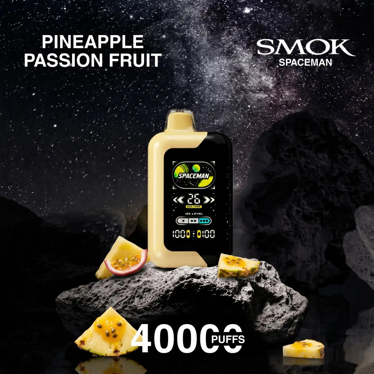 SMOK Spaceman Adjustable Ice Nic 40000 disposable vape - Pineapple Passion Fruit flavour