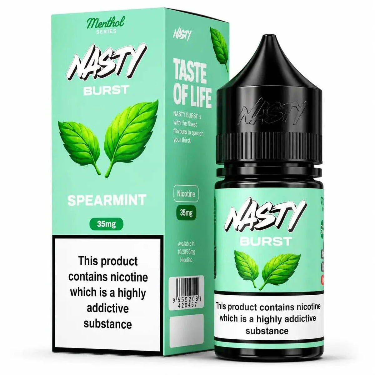 Spearmint - Nasty Burst | 30ML Nic Salt Juice | 35MG,50MG | Vape Mash India