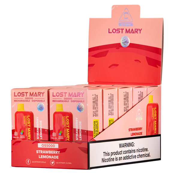 BUY 1 GET 1 FREE Strawberry Lemonade Lost Mary OS5000 | Vape Amazon India