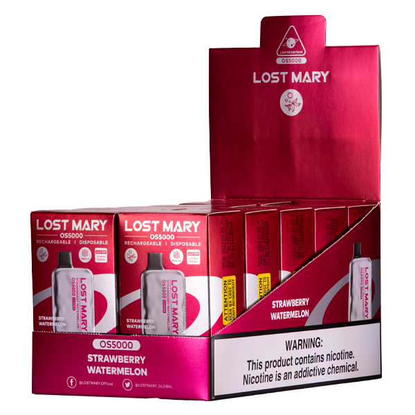 BUY 1 GET 1 FREE Strawberry Watermelon Lost Mary OS5000 Luster | Vape Amazon India