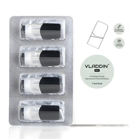 Vladdin RC Replacement Pods 4 Pack with Smooth Flavor Ceramic Coil