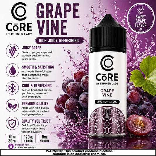 Grape Vine – CORE by Dinner Lady 120ML Vape Juice | 3MG, 6MG | Vape Mash India