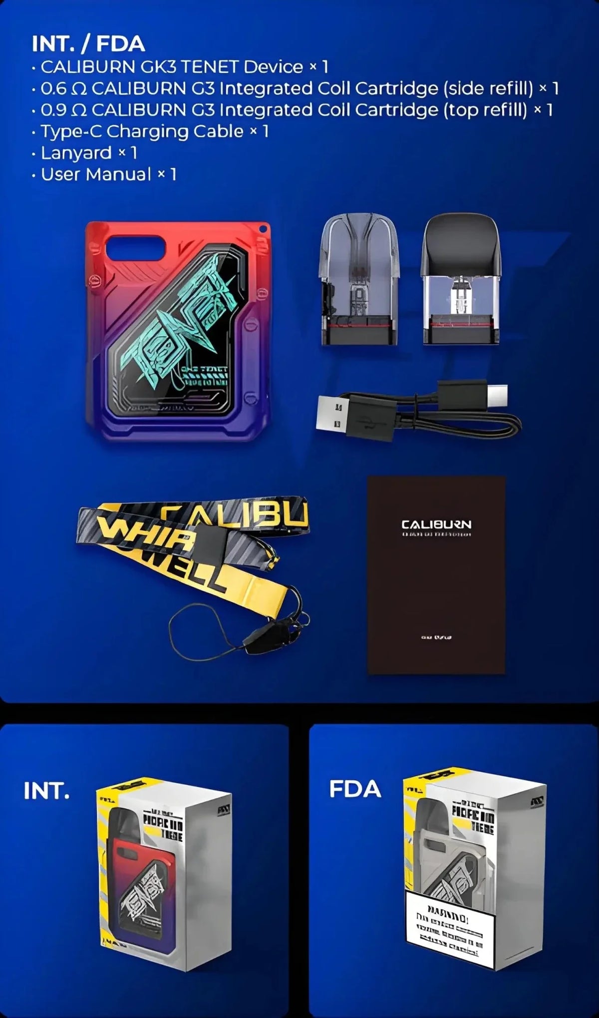 Uwell Caliburn GK3 TENET 25W Pod System India | Vape Mash India